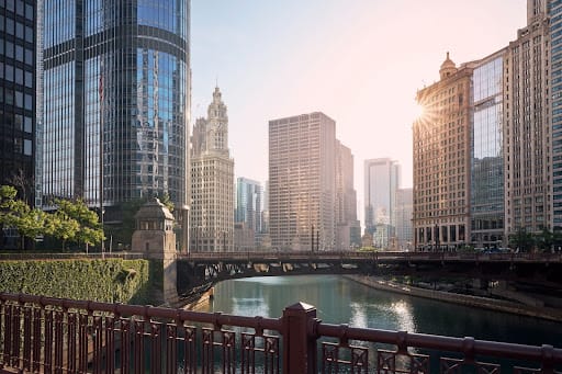 Image of Chicago showing RUME USA headquarters. RUME USA is headed by David Nathan Reichard.
